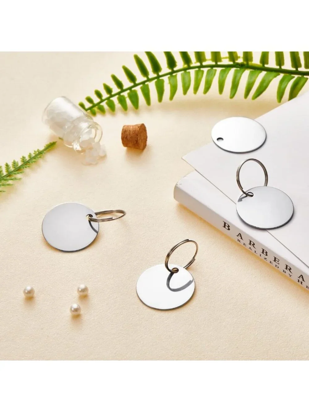 200 Pcs Silver Stainless Steel Engraving Blanks - 1.5'' Dog Tags for Crafts